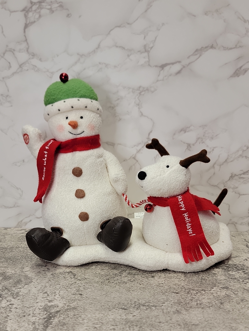 Hallmark Jingle Pals Animated Musical Snowman and Dog Reindeer Plush Christmas